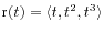 $ \mathrm{r}(t) = \langle t, t^2, t^3 \rangle$