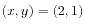 $ (x,y) = (2,1)$