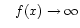 $\displaystyle \quad
f(x) \to \infty$