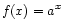 $ f(x) = a^x$