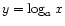 $\displaystyle y = \log_a x$