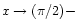 $ x \to (\pi/2)-$
