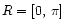 $ R = \left[0,\:\pi\right]$