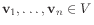 $ \mathbf{v}_1,\ldots,\mathbf{v}_n \in V$
