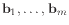 $ \mathbf{b}_1,\ldots,\mathbf{b}_m$