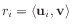 $ r_i = \langle \mathbf{u}_i, \mathbf{v} \rangle$