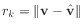 $ r_{k} = \Vert\mathbf{v} - \hat{\mathbf{v}}\Vert$