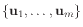 $ \{\mathbf{u}_1,\ldots,\mathbf{u}_m\}$