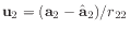$ \mathbf{u}_2 = (\mathbf{a}_2 - \hat{\mathbf{a}}_2)/r_{22}$