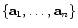 $ \{\mathbf{a}_{1}, \ldots, \mathbf{a}_{n}\}$