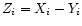 $ Z_i = X_i - Y_i$