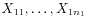 $ X_{11},\ldots,X_{1n_1}$