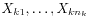 $ X_{k1},\ldots,X_{kn_k}$